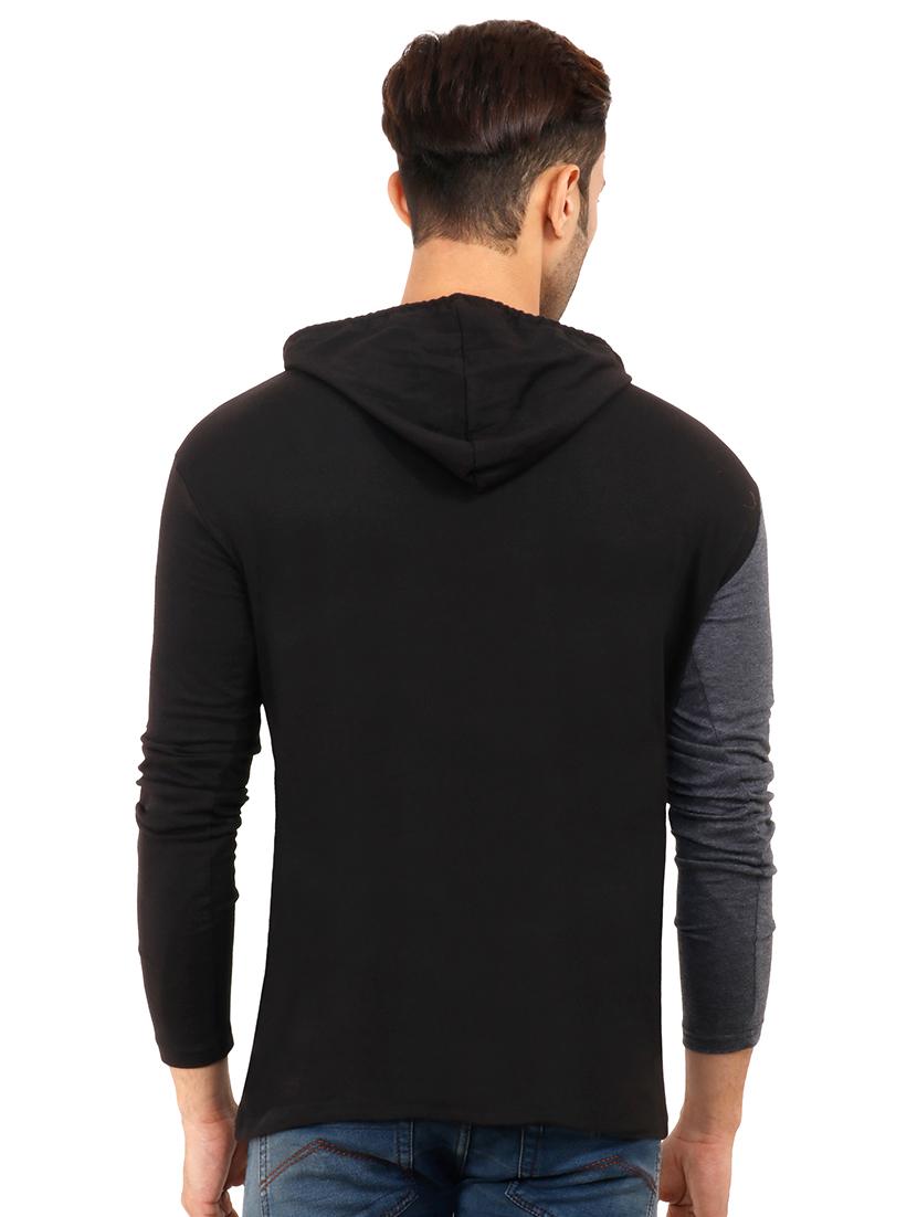 black cotton color block tshirt - 15615272 - Zoom Image - 3