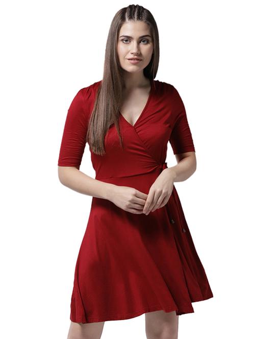 knot detail front overlap dress - 15615401 - Standard Image - 1
