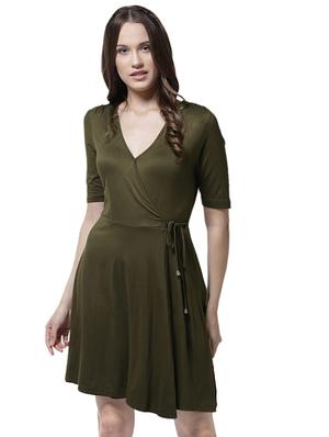 knot detail front overlap dress - 15615402 - Standard Image - 1