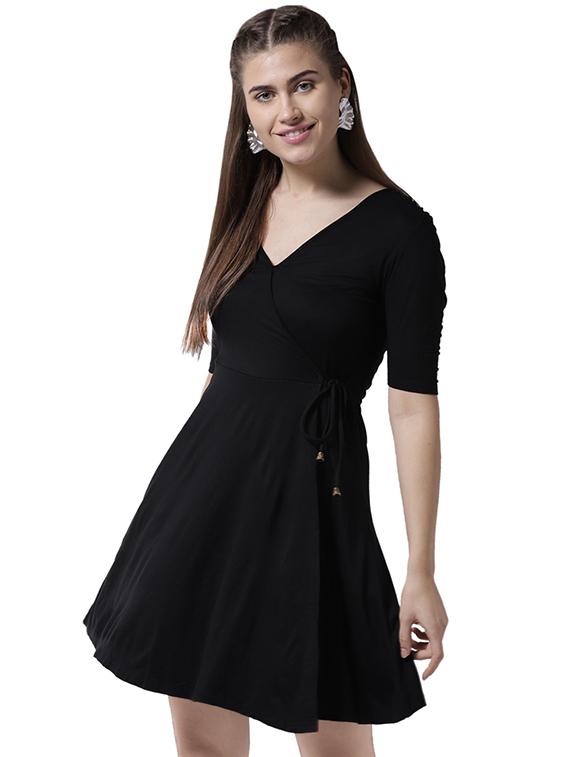 knot detail front overlap dress - 15615403 - Zoom Image - 1