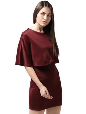 round neck overlay bodycon dress - 15615408 - Standard Image - 1