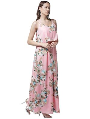 overlay floral maxi dress - 15615411 - Standard Image - 1
