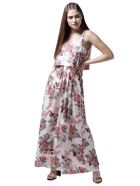 overlay floral maxi dress - 15615412 - Zoom Image - 1