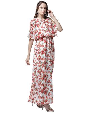 slit flutter sleeve blouson maxi dress - 15615414 - Standard Image - 1