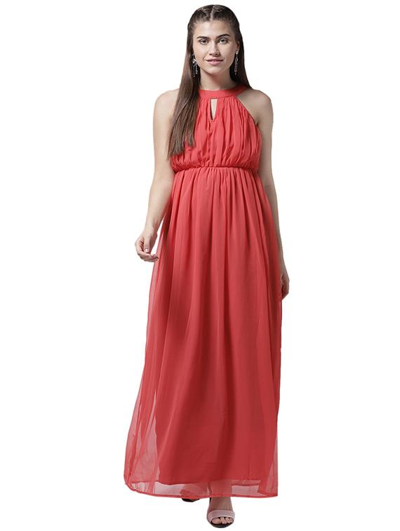 keyhole neck blouson maxi dress - 15615415 - Zoom Image - 1