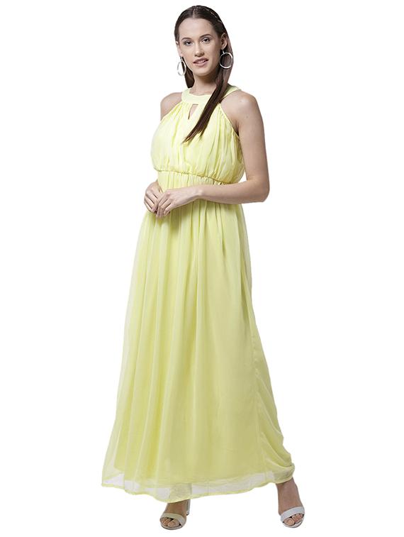 keyhole neck blouson maxi dress - 15615416 - Zoom Image - 1
