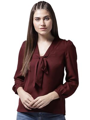 gather detail tie up neck top - 15615428 - Standard Image - 1