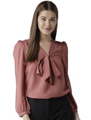 gather detail tie up neck top - 15615430 - Standard Image - 1