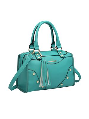 blue leatherette (pu) regular handbag - 15615500 - Standard Image - 1