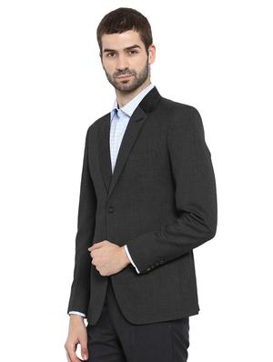 grey polyester single breasted blazer - 15615625 - Standard Image - 2