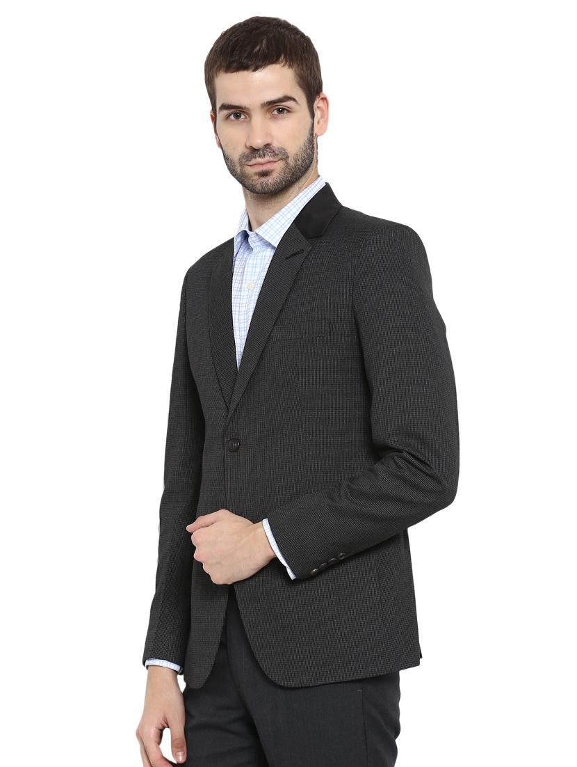 grey polyester single breasted blazer - 15615625 - Zoom Image - 2