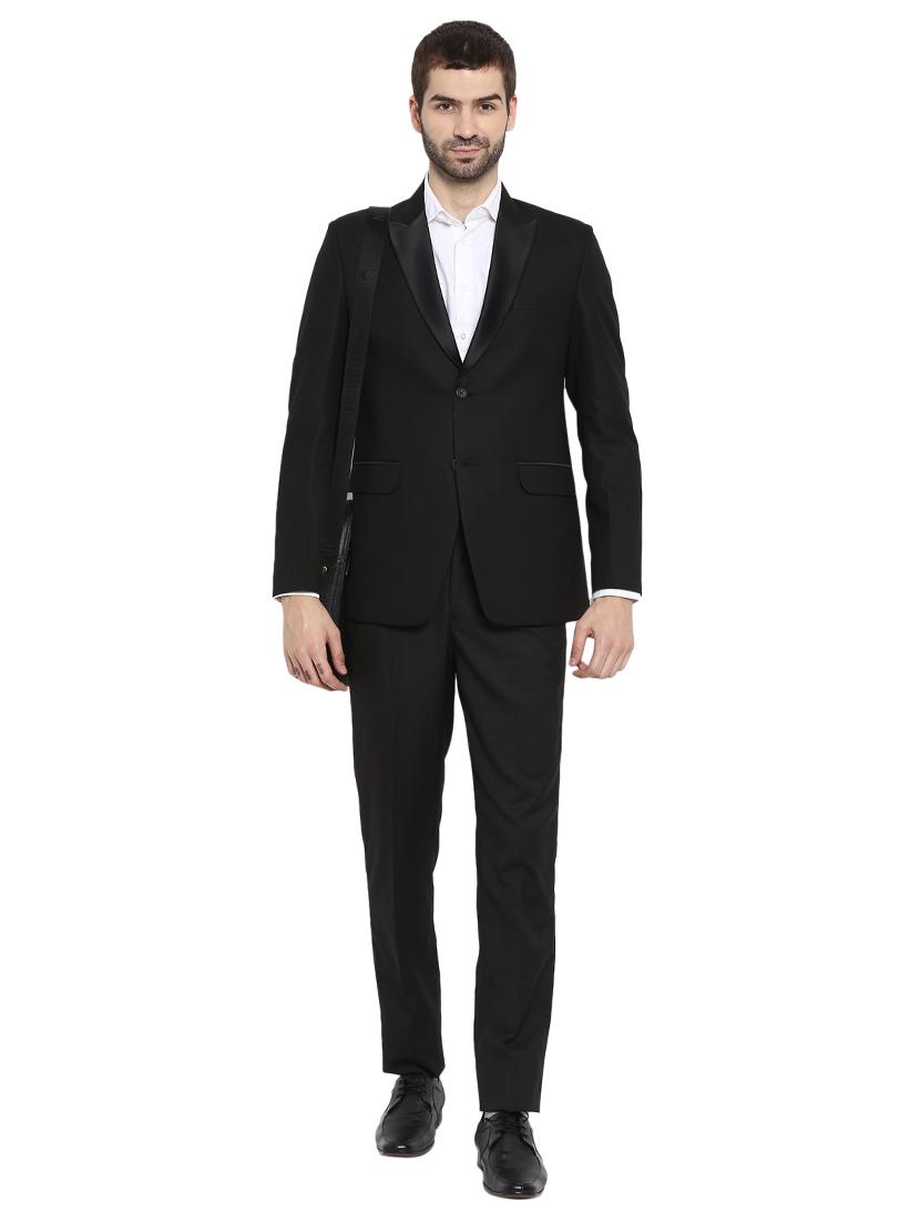 black polyester tuxedo blazer - 15615638 - Zoom Image - 4