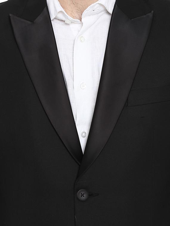 black polyester tuxedo blazer - 15615638 - Zoom Image - 5