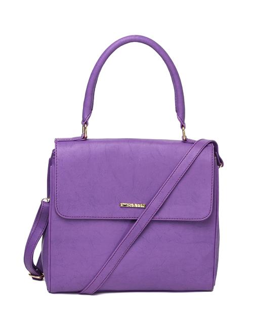 purple leatherette (pu) regular handbag - 15615650 - Standard Image - 1