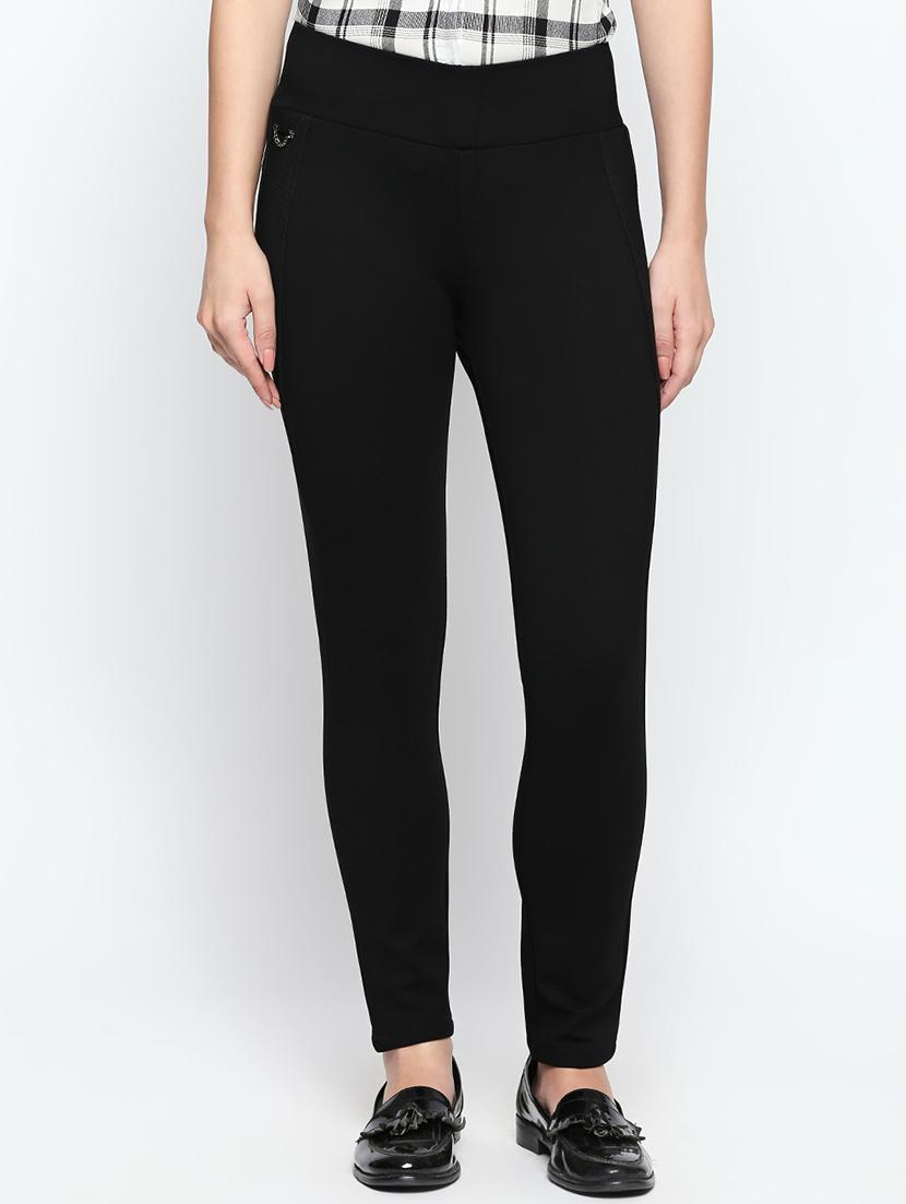 patch detail solid high rise jegging - 15615689 - Zoom Image - 1