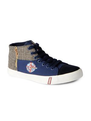 navy Canvas lace up sneakers - 15615697 - Standard Image - 1