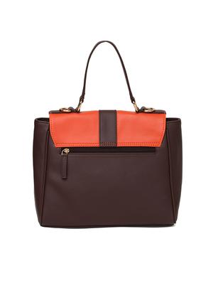 brown color block regular sling bag - 15615742 - Standard Image - 2