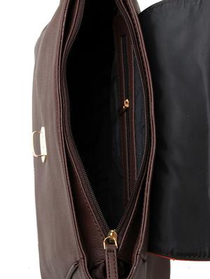 brown color block regular sling bag - 15615742 - Standard Image - 3