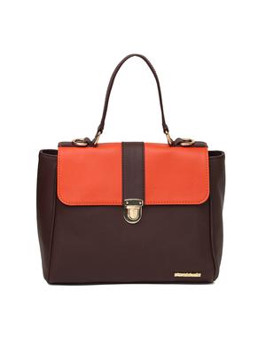 brown color block regular sling bag - 15615742 - Standard Image - 4
