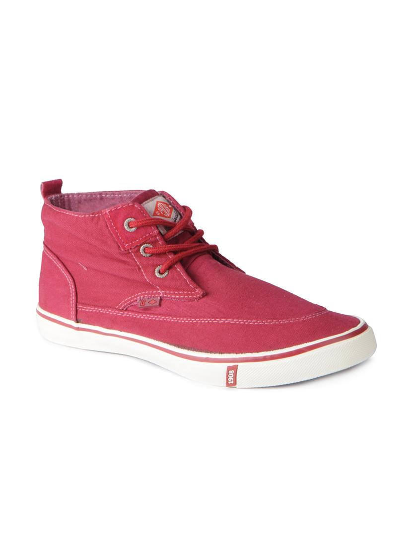 red Canvas lace up sneakers - 15616055 - Zoom Image - 1