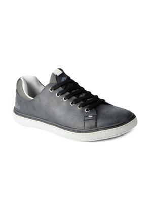 black leatherette lace up sneakers - 15616056 - Standard Image - 1