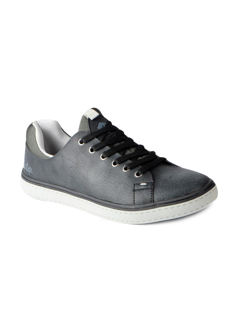 black leatherette lace up sneakers - 15616056 - Zoom Image - 1