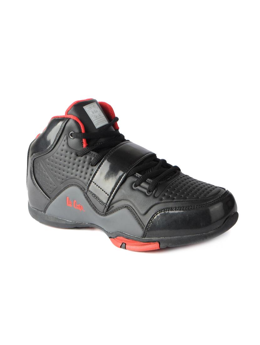 black leatherette lace up sport shoes - 15616059 - Zoom Image - 1