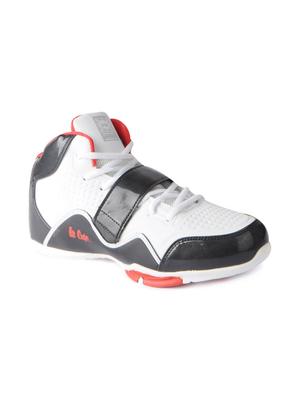 white leatherette lace up sport shoes - 15616060 - Standard Image - 1