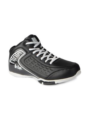 black leatherette lace up sport shoes - 15616061 - Standard Image - 1