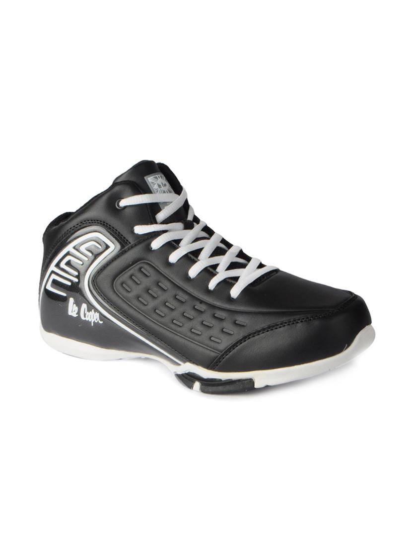 black leatherette lace up sport shoes - 15616061 - Zoom Image - 1