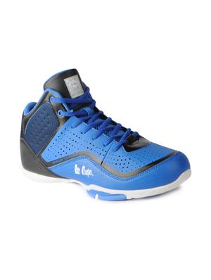 blue leatherette lace up sport shoes - 15616065 - Standard Image - 1
