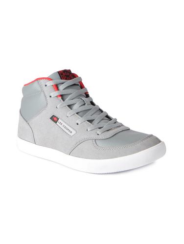 grey leatherette lace up sneakers - 15616068 - Very Small Image - 1