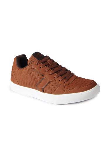 brown leatherette lace up sneakers - 15616070 - Very Small Image - 1