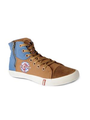 brown leatherette lace up sneakers - 15616075 - Standard Image - 1