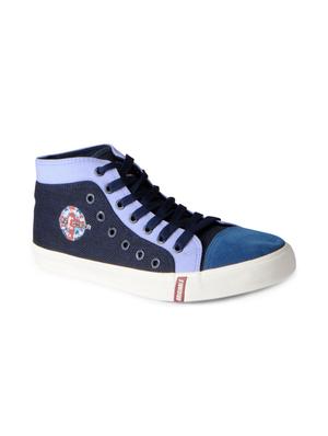 navy Canvas lace up sneakers - 15616076 - Standard Image - 1