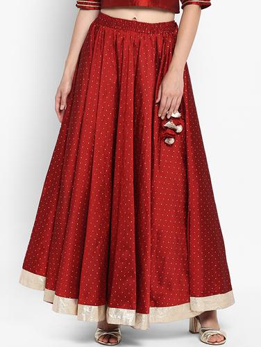 Embellished flared skirt with drawstring - 15616084 - Very Small Image - 1
