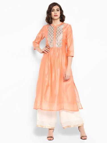 Mirror work kurta with gota patti palazzo set - 15616096 - Very Small Image - 1
