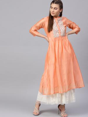 Gotta work silk flared kurta - 15616108 - Standard Image - 1
