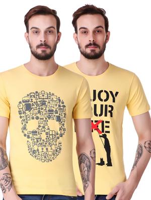 yellow cotton combos t-shirt - 15616122 - Standard Image - 1