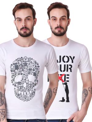 white cotton combos t-shirt - 15616127 - Standard Image - 1