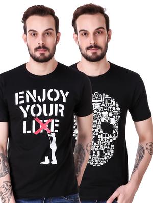 black cotton combos t-shirt - 15616149 - Standard Image - 1