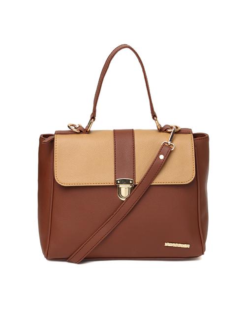 brown leatherette (pu) regular sling bag - 15616178 - Standard Image - 1