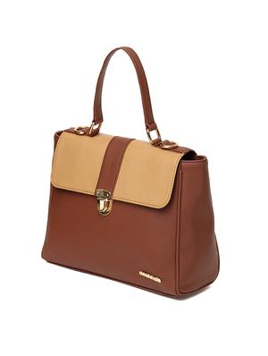 brown leatherette (pu) regular sling bag - 15616178 - Standard Image - 5