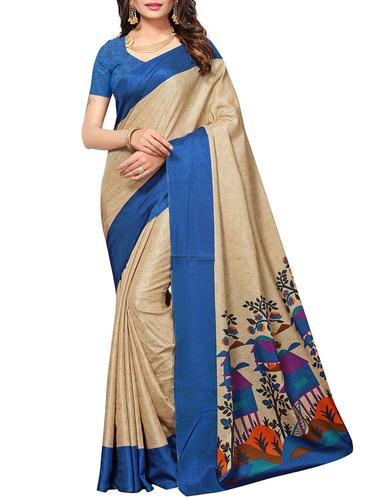 graphic printed pallu saree with blouse - 15616353 - Very Small Image - 1