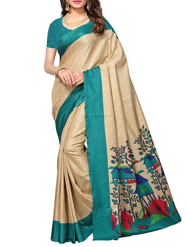 graphic printed pallu saree with blouse - 15616355 - Very Small Image - 1