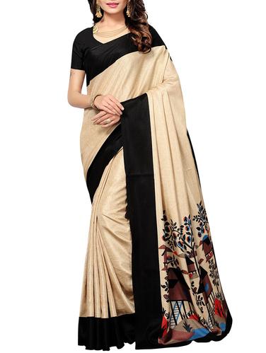 graphic printed pallu saree with blouse - 15616356 - Very Small Image - 1