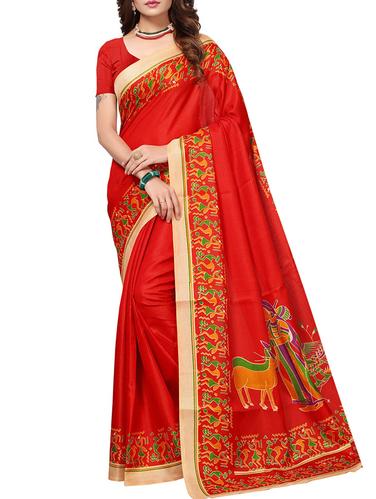 warli printed border saree with blouse - 15616359 - Very Small Image - 1