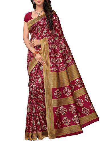 conversational printed saree with blouse - 15616368 - Very Small Image - 1