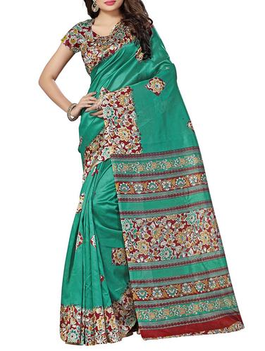 kalamkari printed saree with blouse - 15616382 - Very Small Image - 1