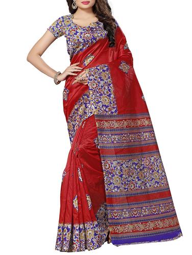 kalamkari printed saree with blouse - 15616383 - Very Small Image - 1